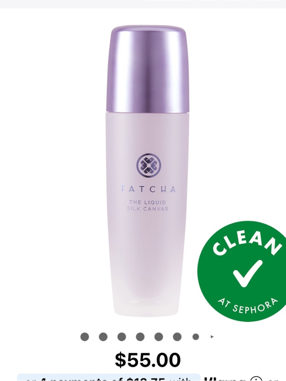 Tatcha Liquid Silk Canvas Primer - Pale Lilac Bottle with Lavender Cap